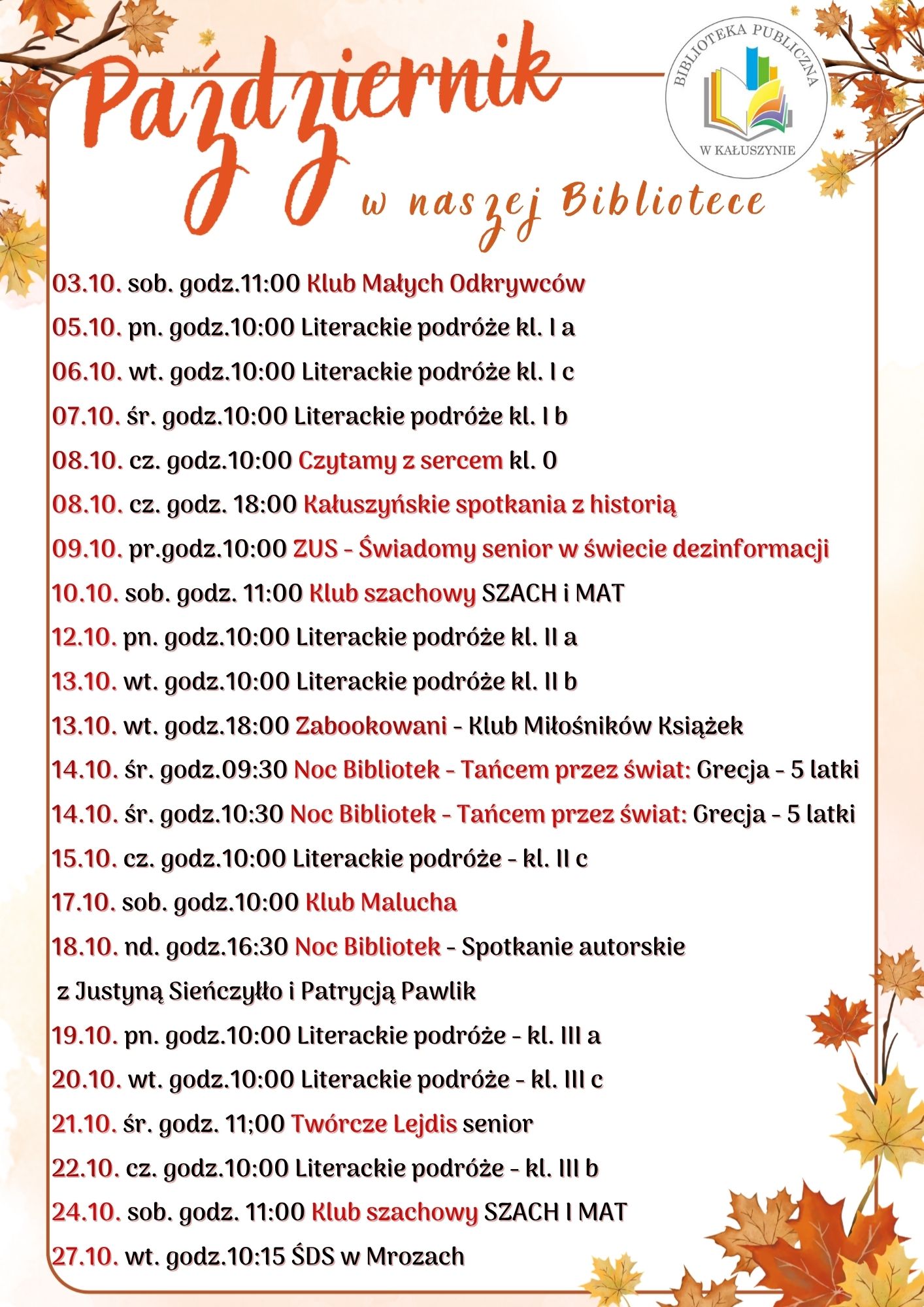 Kalendarium na paxdziernik